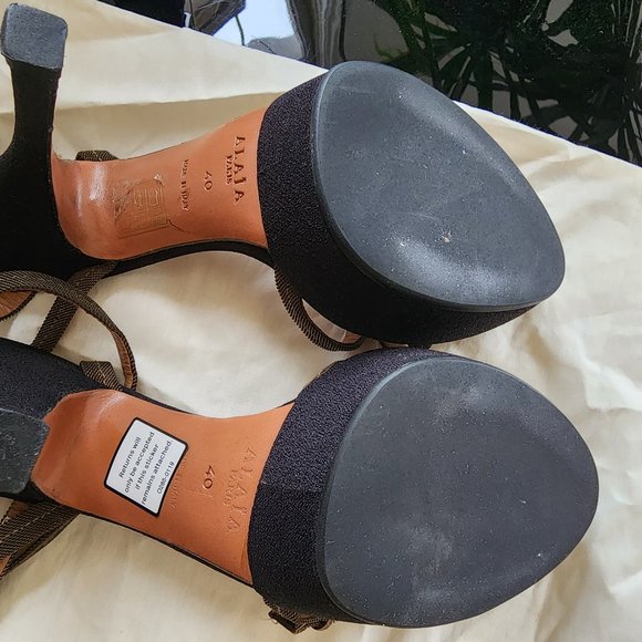 Alaia Metal Mesh Buckle Strappy Sandals Sz 40 - Picture 6 of 6